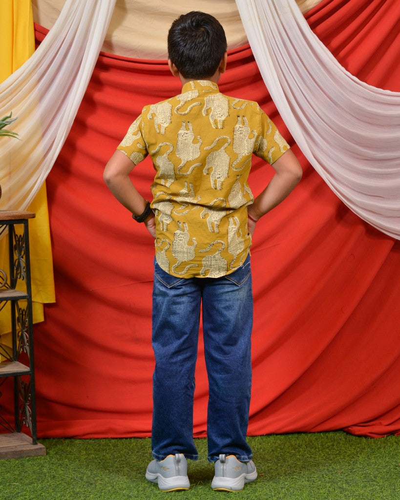 Mustard Kitty Boy Shirt