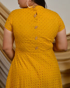 Yellow Diamond Nursing Cutwork Dress