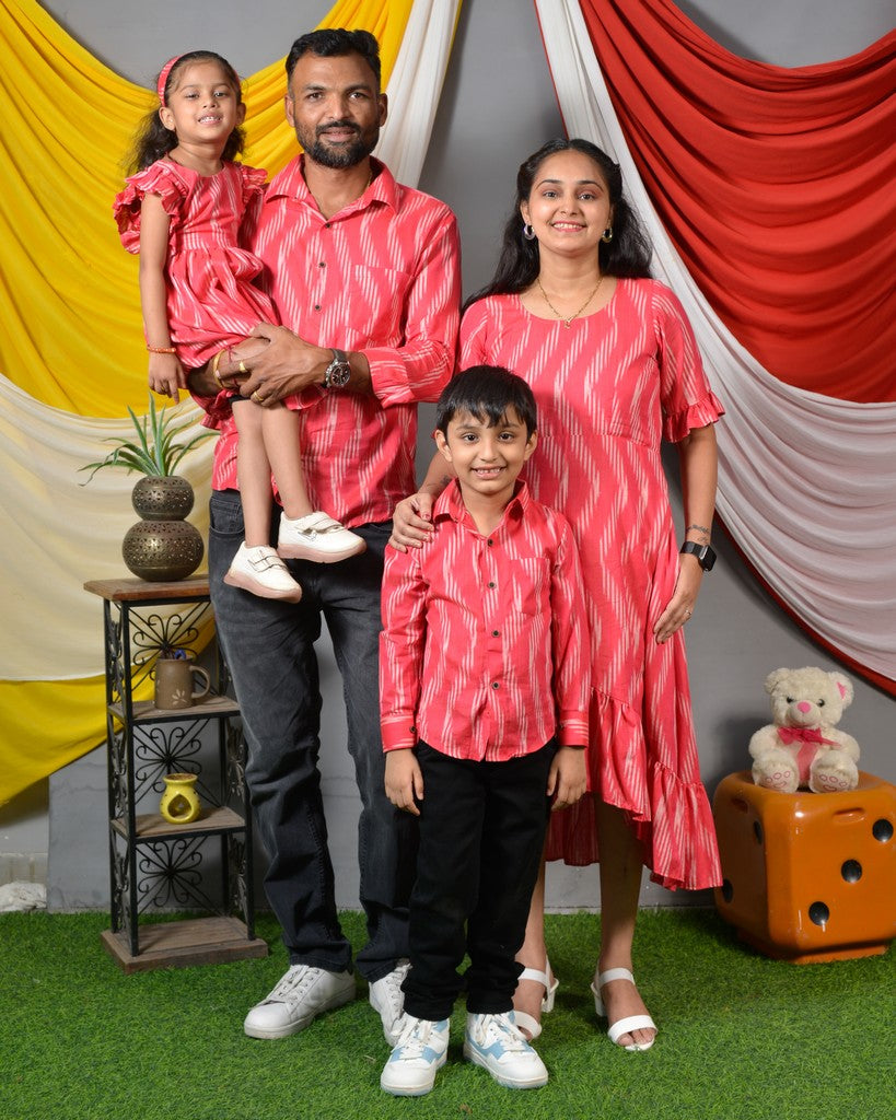 Flamingo Pink Senorita Ikat Family