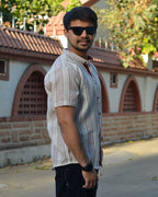 Maroon Red Striped Shirt