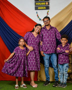 Purple Aster Ikat Angrakha Family Set