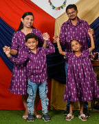 Purple Aster Ikat Angrakha Family Set