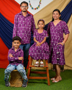 Purple Aster Ikat Angrakha Family Set