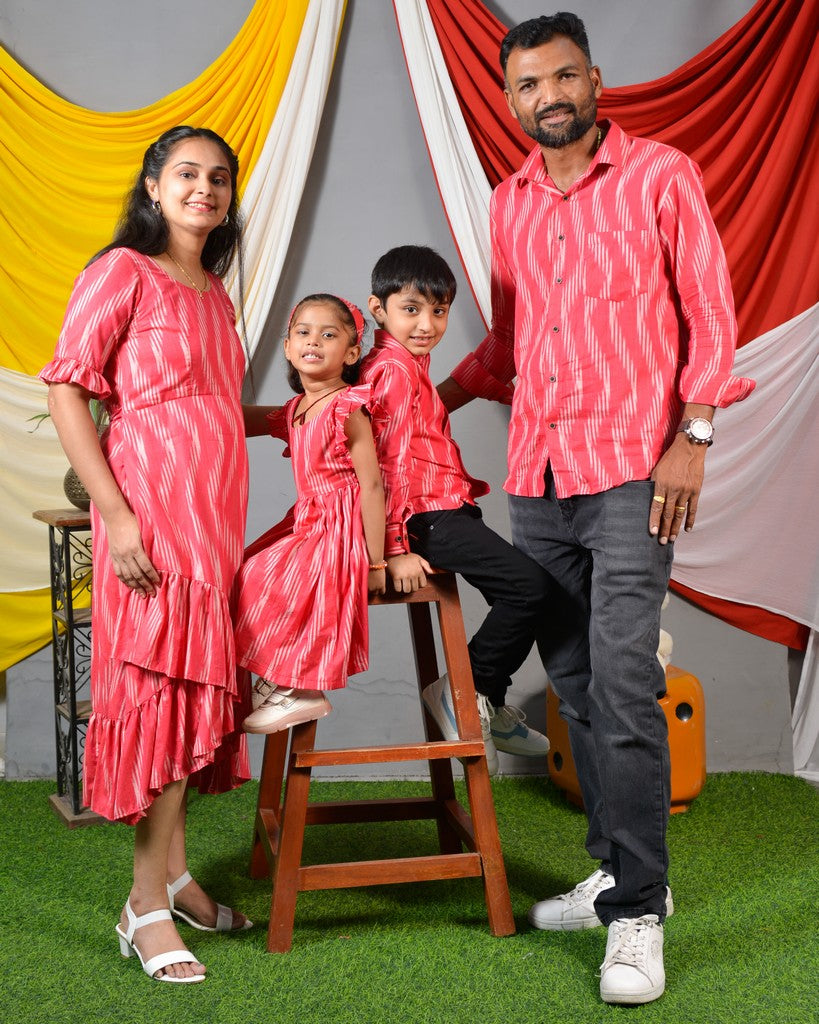 Flamingo Pink Senorita Ikat Family