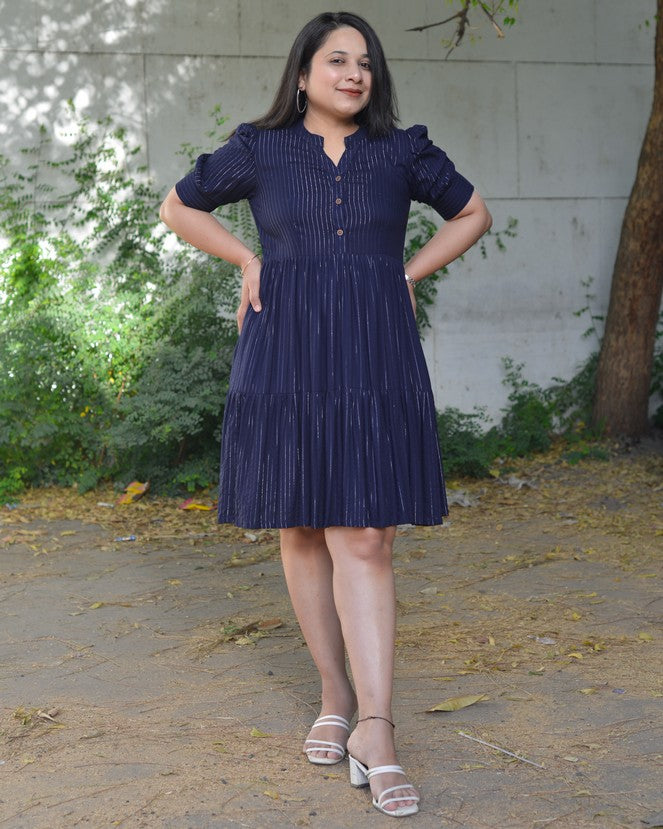 Starry Indigo Short Maternity Dress