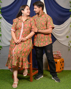 Basil Floral Shirt Dress Couple Set