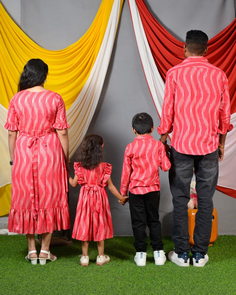 Flamingo Pink Senorita Ikat Family