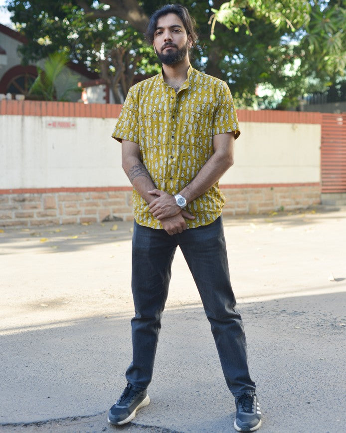 Yellow Fish Print Shirt