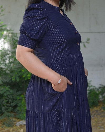 Starry Indigo Short Maternity Dress