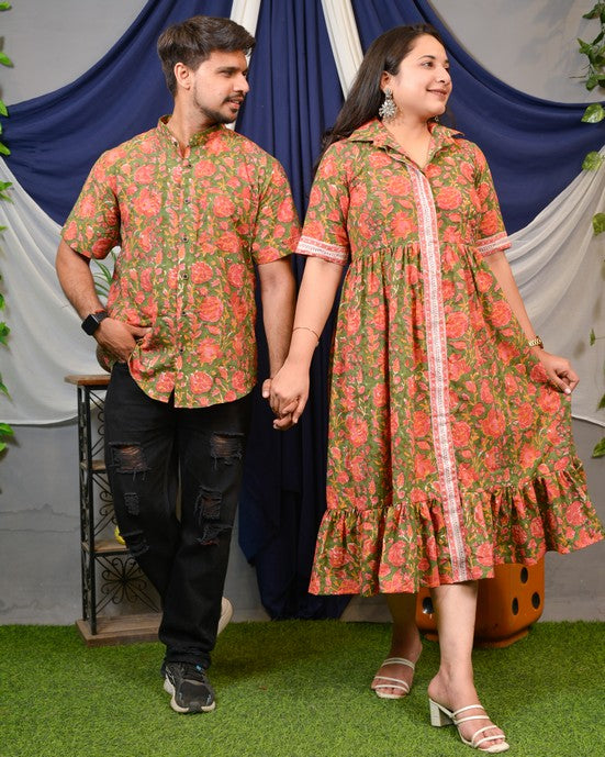 Basil Floral Shirt Dress Couple Set Main image