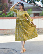 Yellow Fish Print Dress