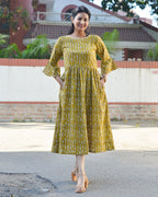 Yellow Fish Print Dress