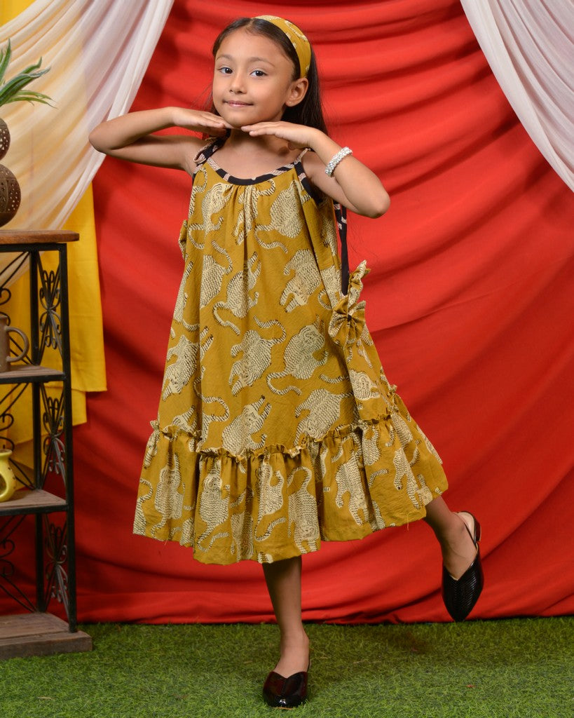 Mustard Kitty Girl Dress Secondary image