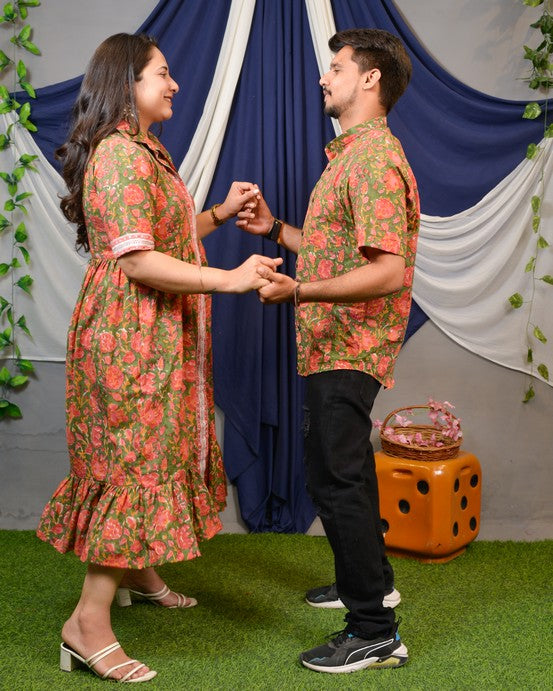 Basil Floral Shirt Dress Family Set