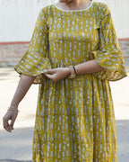 Yellow Fish Print Dress