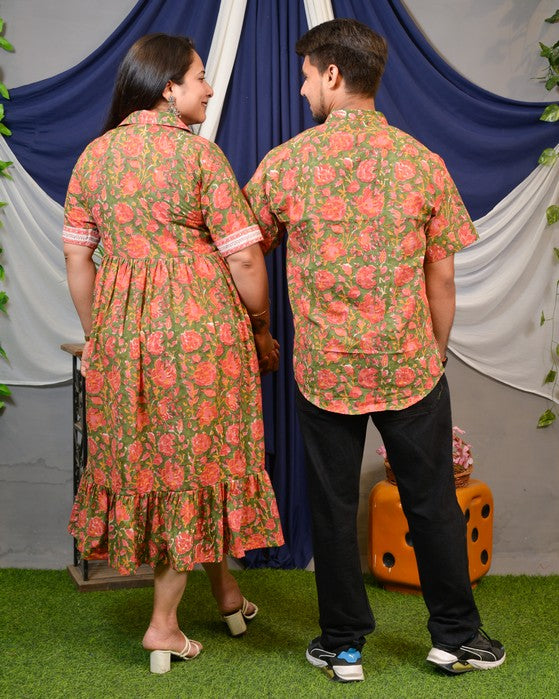 Basil Floral Shirt Dress Family Set