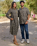 Black Floret Couple Set