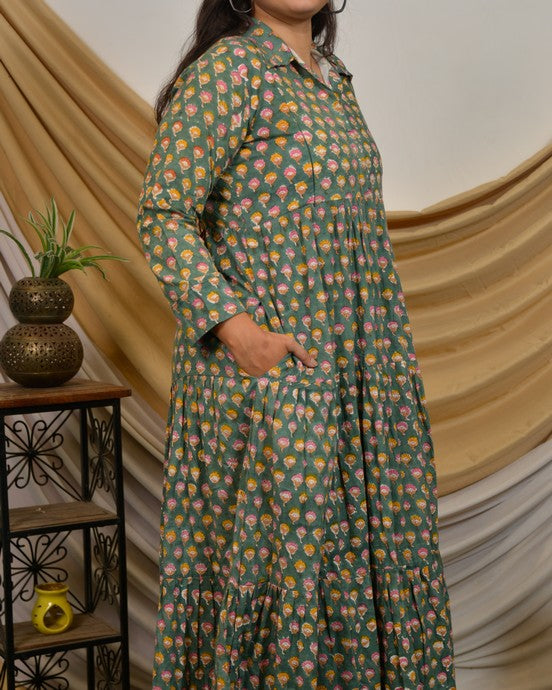 Spring Green Tiered Dress
