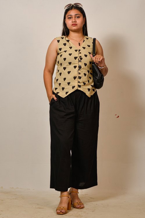 Black Hearts Vest Co-ord Set