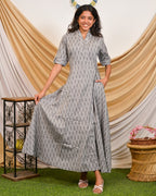 Groovy Grey Angrakha Dress