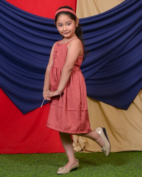 Pink Checkered Kids dress