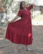 Starry Maroon Long Dress