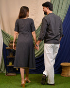 Black Kantha Wrap Family