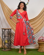 Crimson Red Angrakha Dress