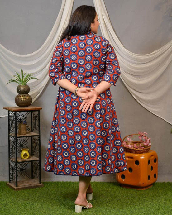Red Pinwheel Jacket Maternity Dress