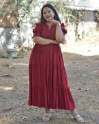 Starry Maroon Long Dress