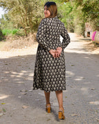 Black Floret Maternity Dress