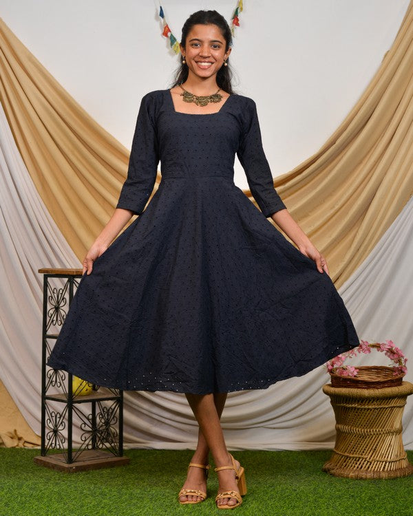 Blue Diamond Cutwork Dress