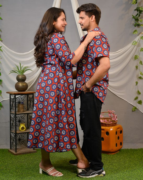 Red Pinwheel Jacket Dress Family Set