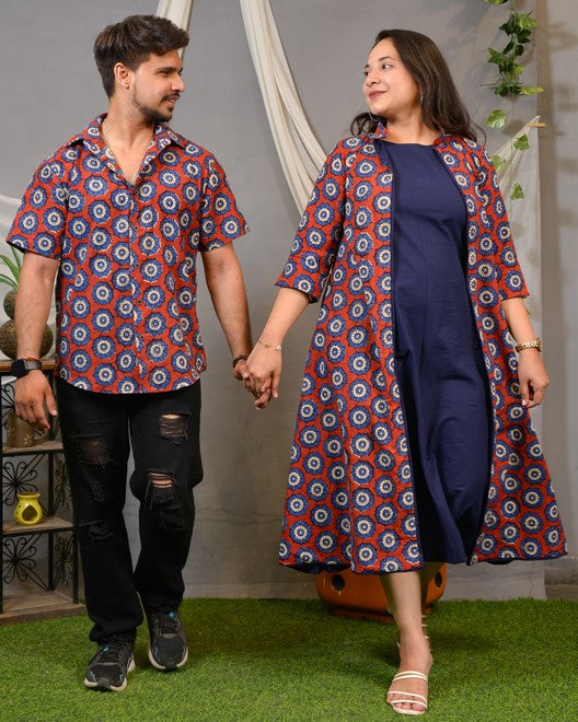 Red Pinwheel Jacket Dress Family Set