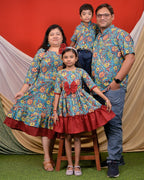 Turquoise Floral Frill Family
