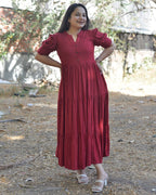 Starry Maroon Long Dress