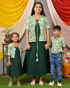 Forest Floral Jacket Mother Kids Twinning