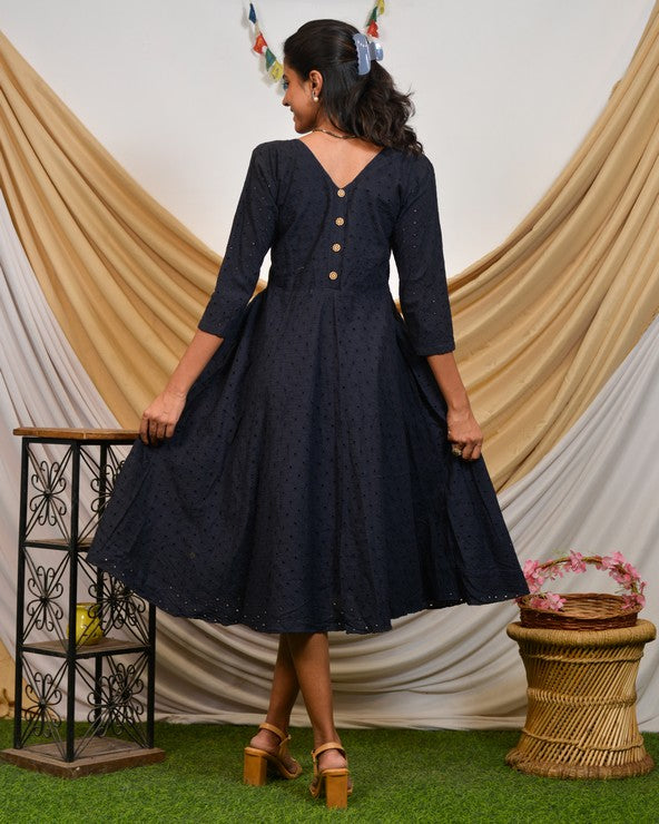 Blue Diamond Cutwork Dress