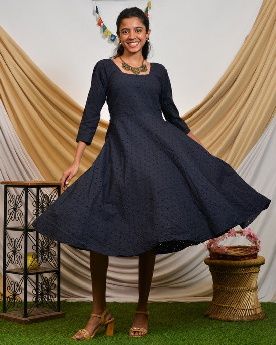 Blue Diamond Cutwork Dress