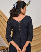 Blue Diamond Cutwork Nursing Dress