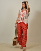 Red Shibori Vest Co-ord Set