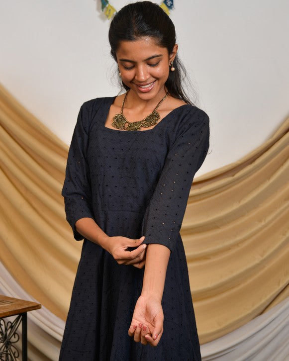 Blue Diamond Cutwork Dress