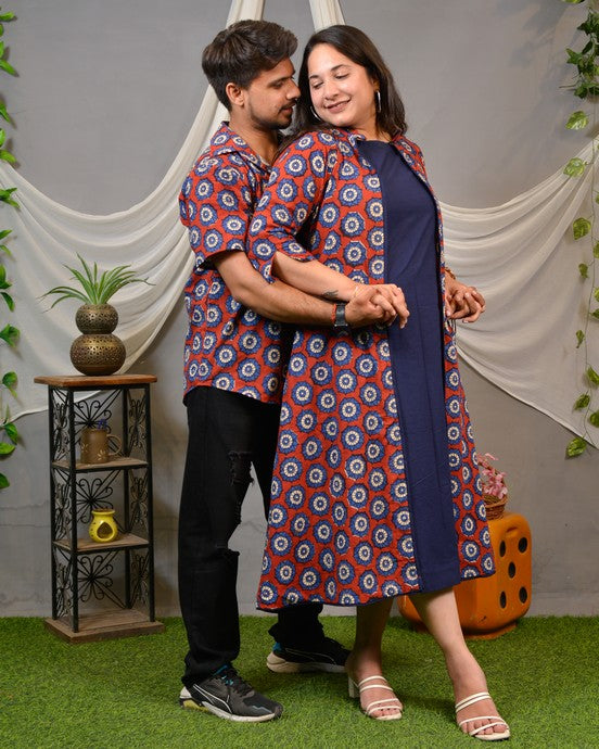 Red Pinwheel Jacket Dress Family Set
