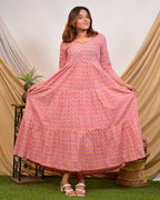 Spring Pink Tiered Dress