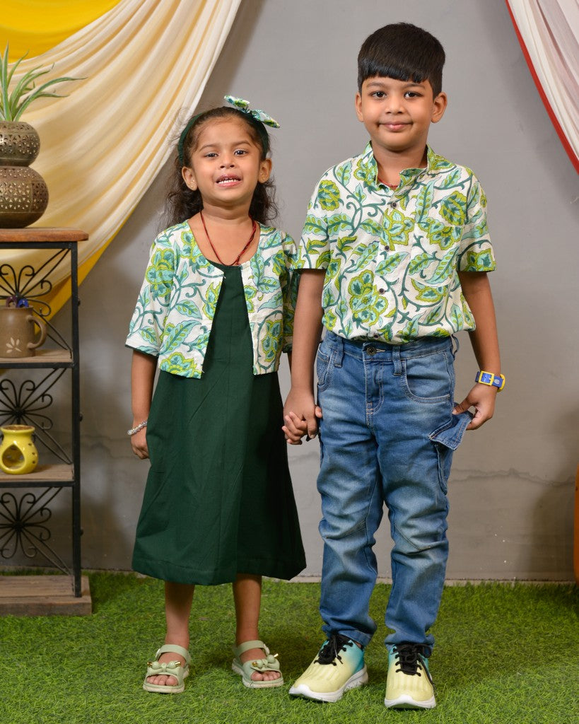 Forest Floral Jacket Father Kid Twining