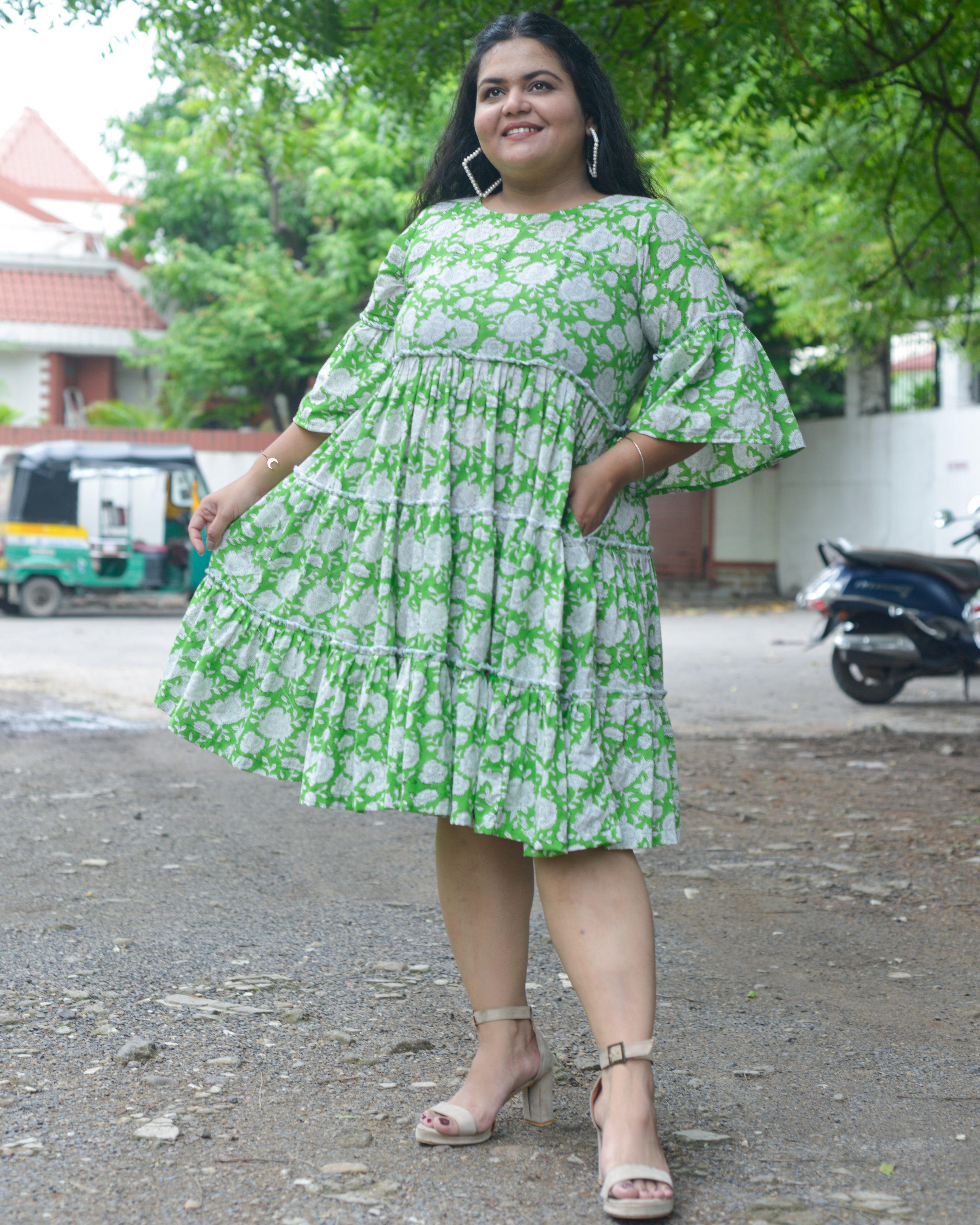 Pistachio Green Floral Plus Size Dress