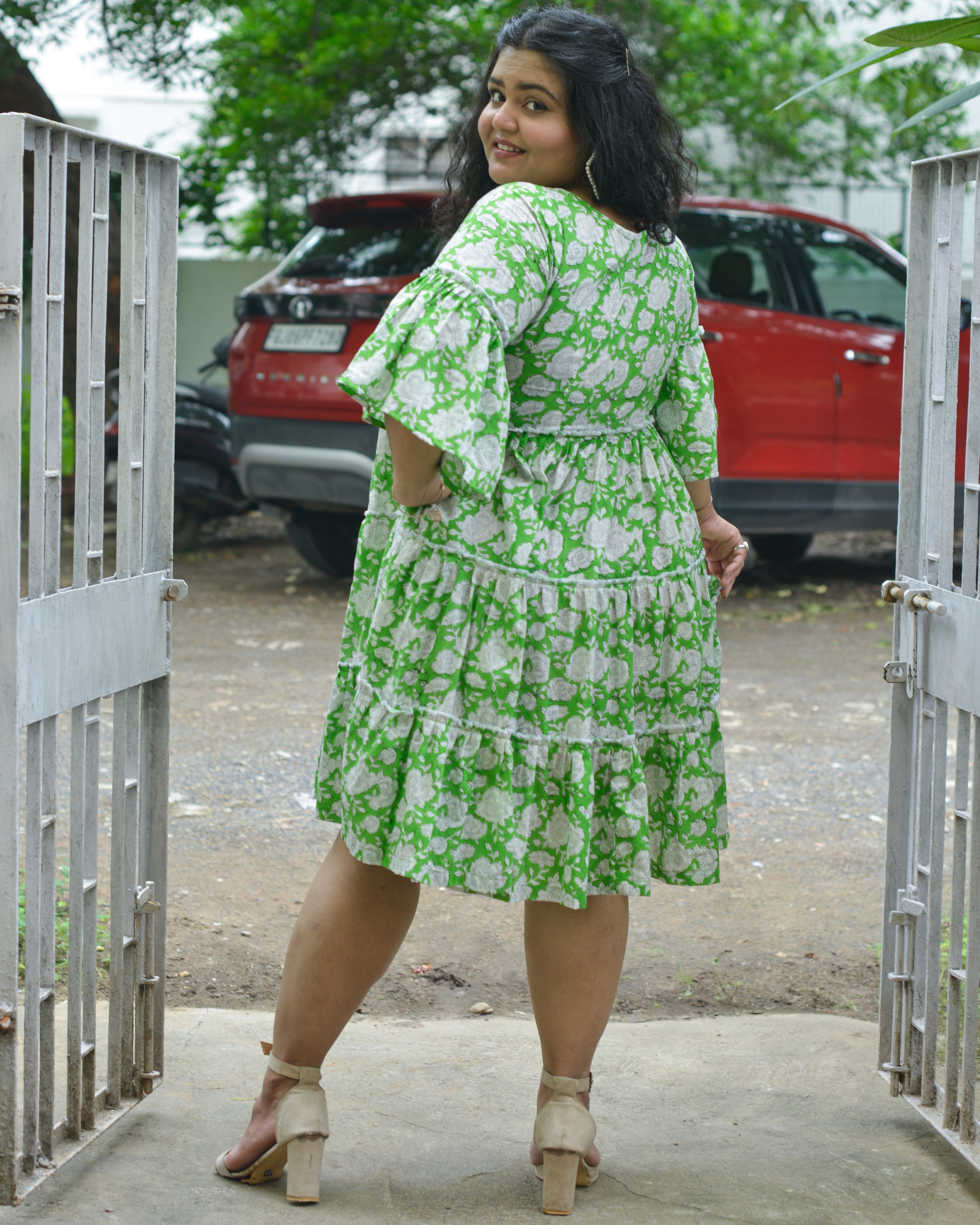 Pistachio Green Floral Plus Size Dress