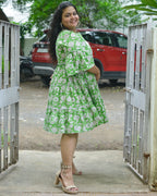 Pistachio Green Floral Plus Size Dress