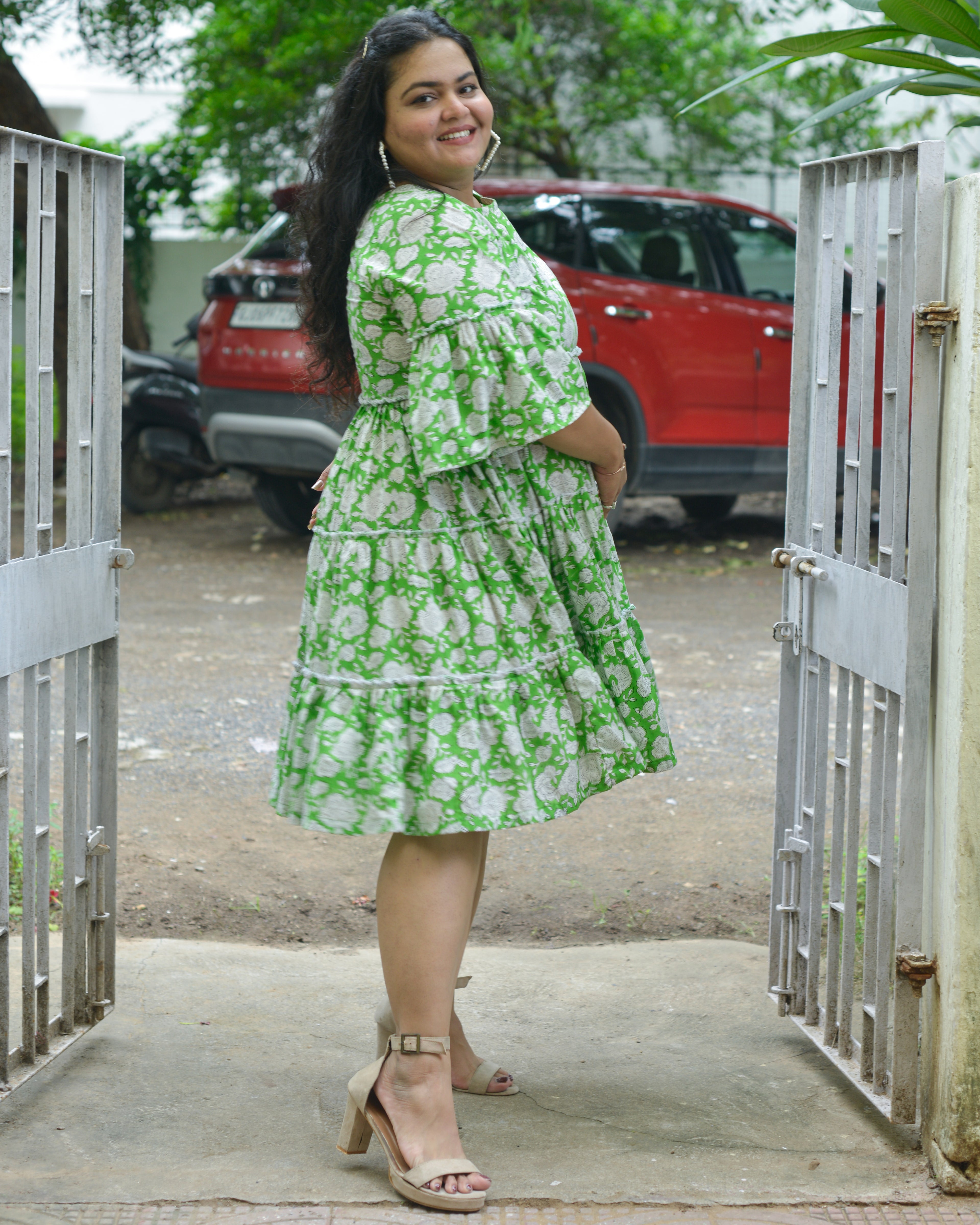 Pistachio Green Floral Plus Size Dress