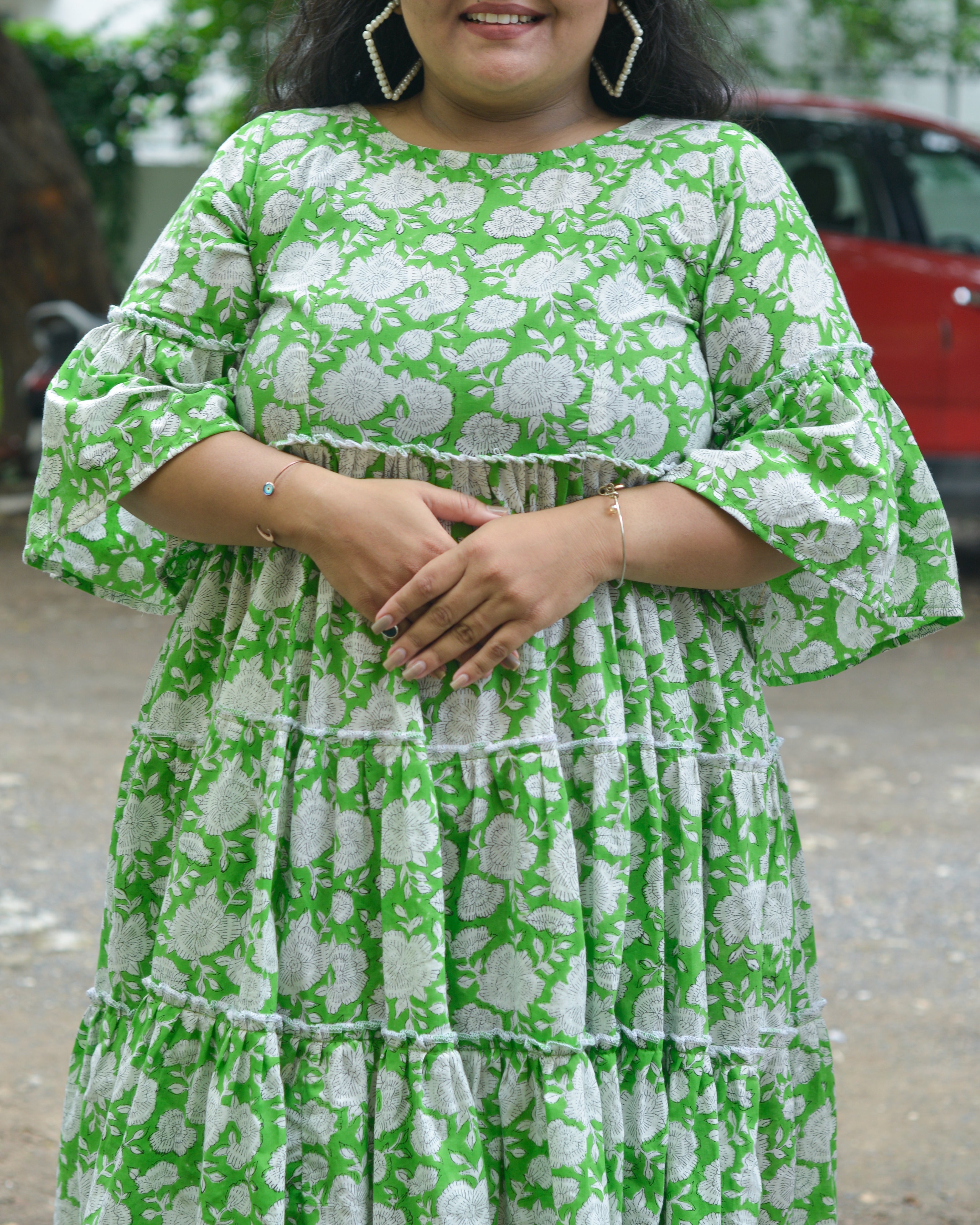 Pistachio Green Floral Plus Size Dress